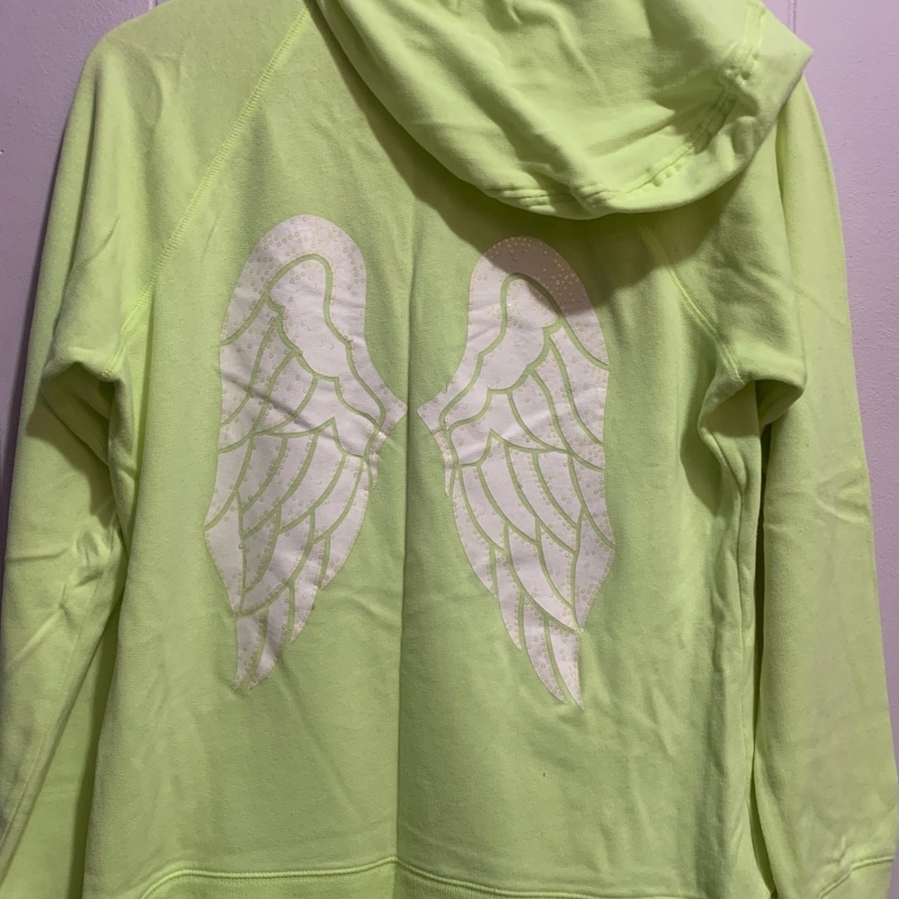 Victorias Secret Hoodie Sweatshirt Womens Large Full Zip Sequin White